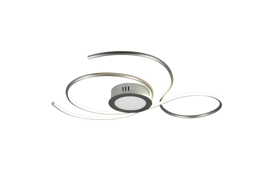 HLW LED LED Plafondlamp - Plafondverlichting - Trion Jivino - 48W - Aanpasbare Kleur - Dimbaar - Rond - Mat Nikkel - Aluminium