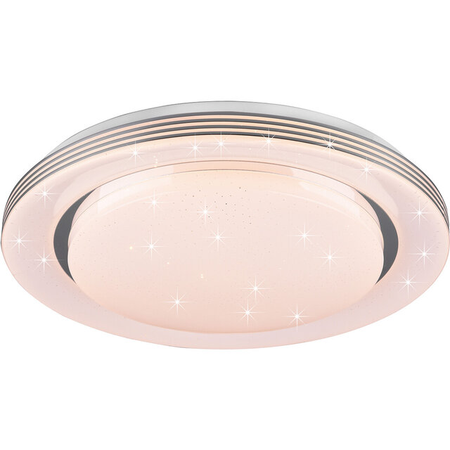 HLW LED LED Ceiling Light - Ceiling Lighting - Trion Atras - 22.5W - Adjustable Color - Remote Control - Dimmable - Star Light - Round - Matte White - Plastic