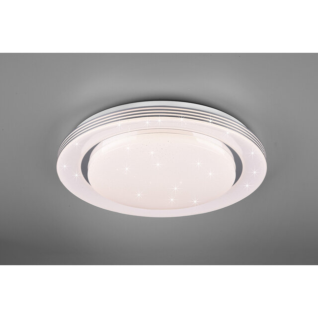 HLW LED LED Ceiling Light - Ceiling Lighting - Trion Atras - 22.5W - Adjustable Color - Remote Control - Dimmable - Star Light - Round - Matte White - Plastic