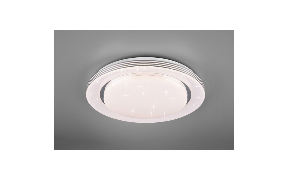 HLW LED LED Ceiling Light - Ceiling Lighting - Trion Atras - 22.5W - Adjustable Color - Remote Control - Dimmable - Star Light - Round - Matte White - Plastic