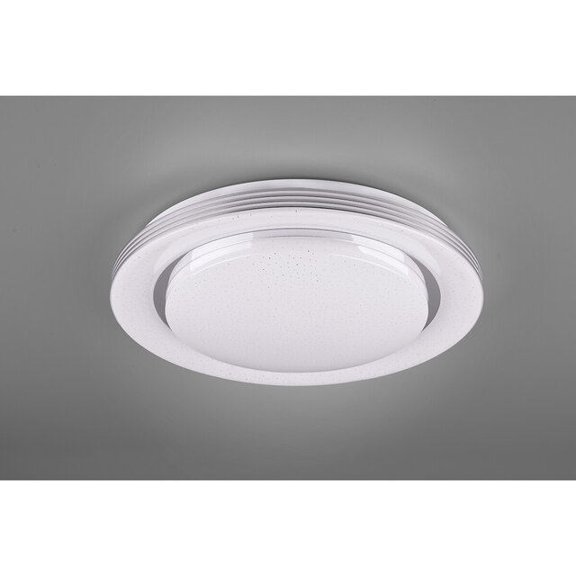 HLW LED LED Ceiling Light - Ceiling Lighting - Trion Atras - 22.5W - Adjustable Color - Remote Control - Dimmable - Star Light - Round - Matte White - Plastic