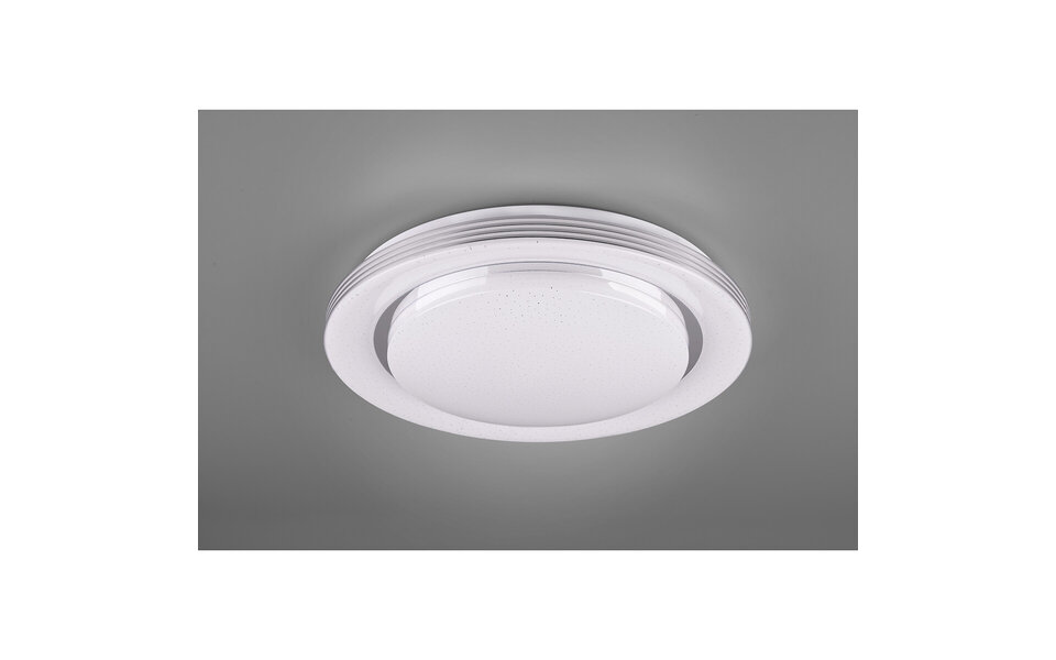HLW LED LED Ceiling Light - Ceiling Lighting - Trion Atras - 22.5W - Adjustable Color - Remote Control - Dimmable - Star Light - Round - Matte White - Plastic