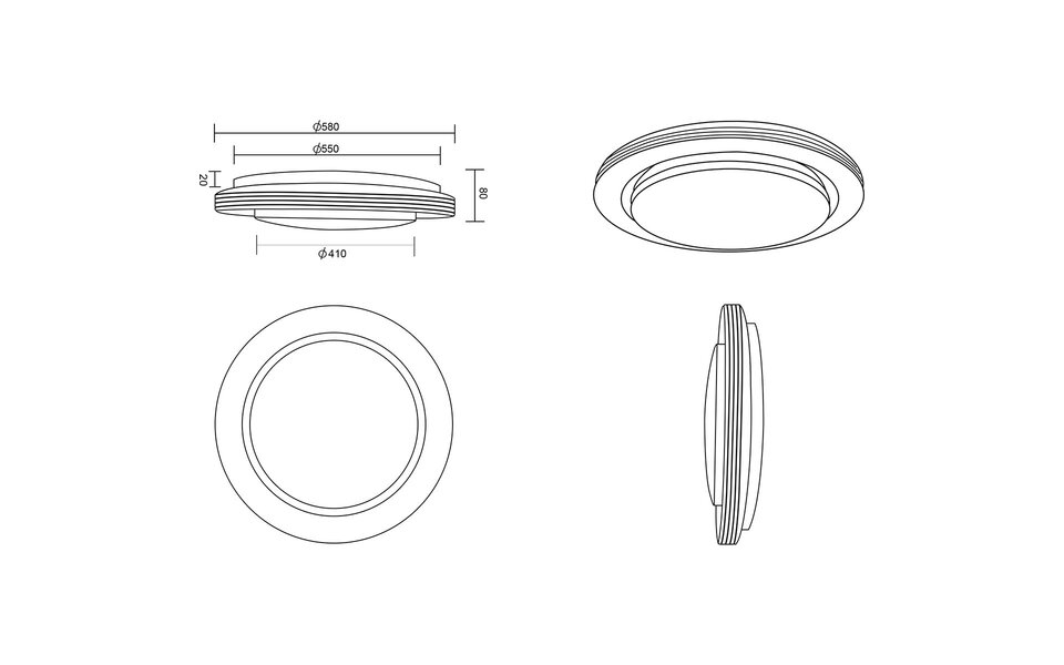 HLW LED LED Ceiling Light - Ceiling Lighting - Trion Atras - 22.5W - Adjustable Color - Remote Control - Dimmable - Star Light - Round - Matte White - Plastic