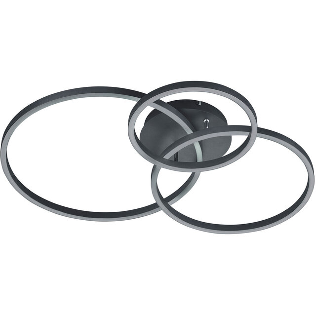 mat zwarte ronde LED plafondlamp 38W dimbaar met 3200 lumen en instelbare kleurtemperatuur