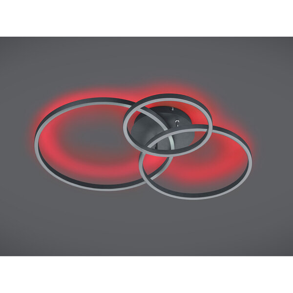 HLW LED LED Plafondlamp - Plafondverlichting - Trion Winton - 28W + 10W - Aanpasbare Kleur - Dimbaar - Rond - Mat Zwart - Aluminium HLW LED LED Plafondlamp - Plafondverlichting - Trion Winton - 28W + 10W - Aanpasbare Kleur - Dimbaar - Rond - Mat Zwart - Aluminium