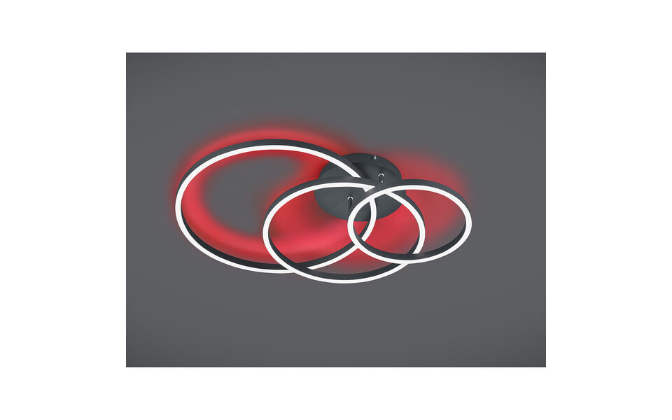 HLW LED LED Ceiling Lamp - Ceiling Lighting - Trion Winton - 28W + 10W - Adjustable Color - Dimmable - Round - Matte Black - Aluminum