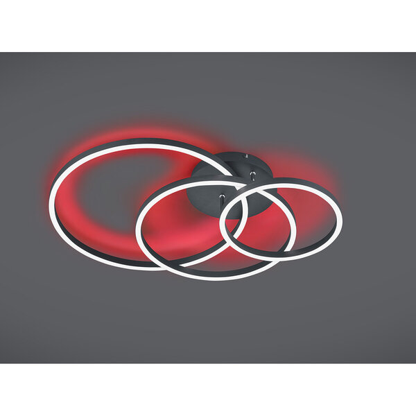 HLW LED LED Plafondlamp - Plafondverlichting - Trion Winton - 28W + 10W - Aanpasbare Kleur - Dimbaar - Rond - Mat Zwart - Aluminium HLW LED LED Plafondlamp - Plafondverlichting - Trion Winton - 28W + 10W - Aanpasbare Kleur - Dimbaar - Rond - Mat Zwart - Aluminium