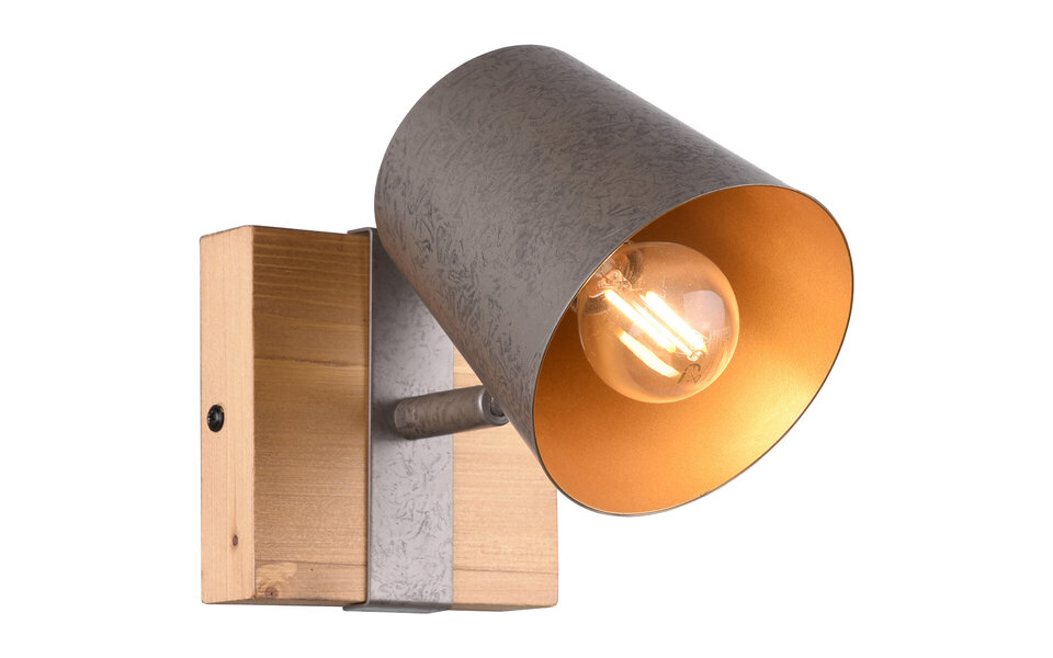 HLW LED LED Wall Spotlight - Trion Bimm - E14 Fitting - 1-light - Round - Antique Nickel - Aluminum