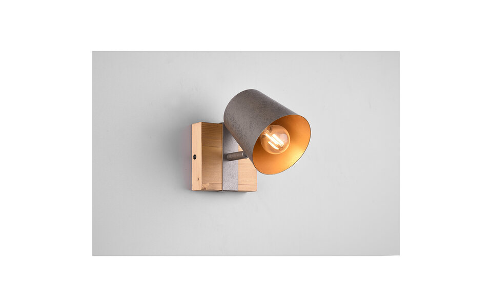 HLW LED LED Wall Spotlight - Trion Bimm - E14 Fitting - 1-light - Round - Antique Nickel - Aluminum