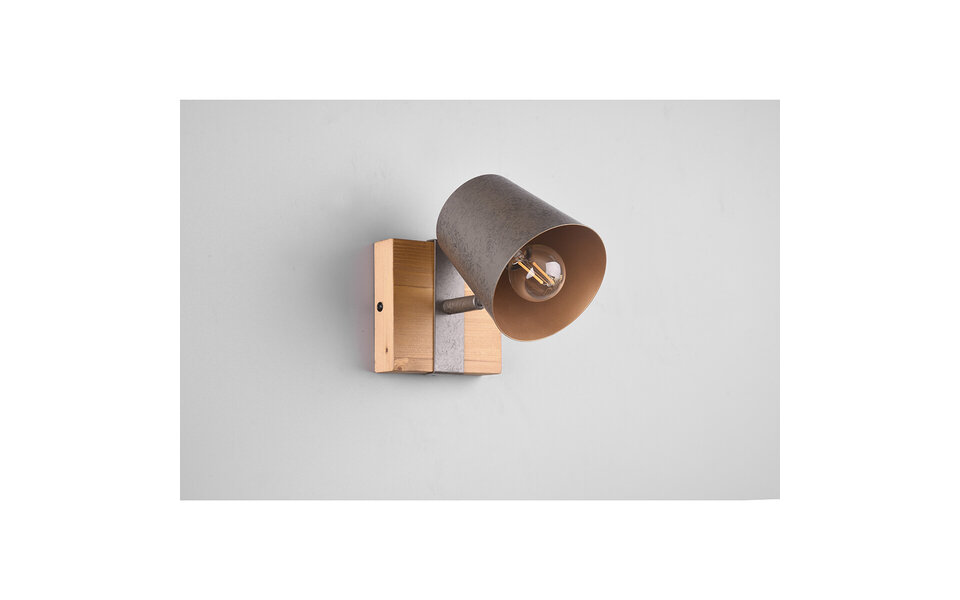 HLW LED LED Wall Spotlight - Trion Bimm - E14 Fitting - 1-light - Round - Antique Nickel - Aluminum