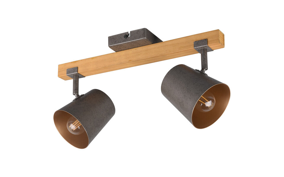 HLW LED LED Plafondspot - Trion Bimm - E14 Fitting - 2-lichts - Rond - Antiek Nikkel - Aluminium