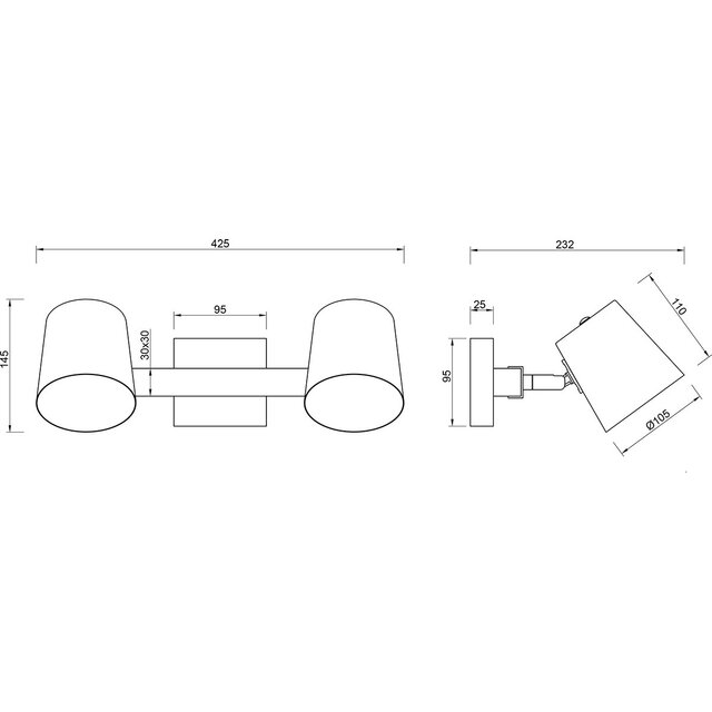HLW LED LED Plafondspot - Trion Bimm - E14 Fitting - 2-lichts - Rond - Antiek Nikkel - Aluminium