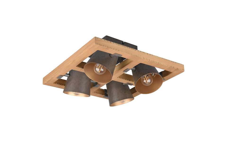 HLW LED LED Ceiling Spotlight - Trion Bimm - E14 Fitting - 4-light - Round - Antique Nickel - Aluminum