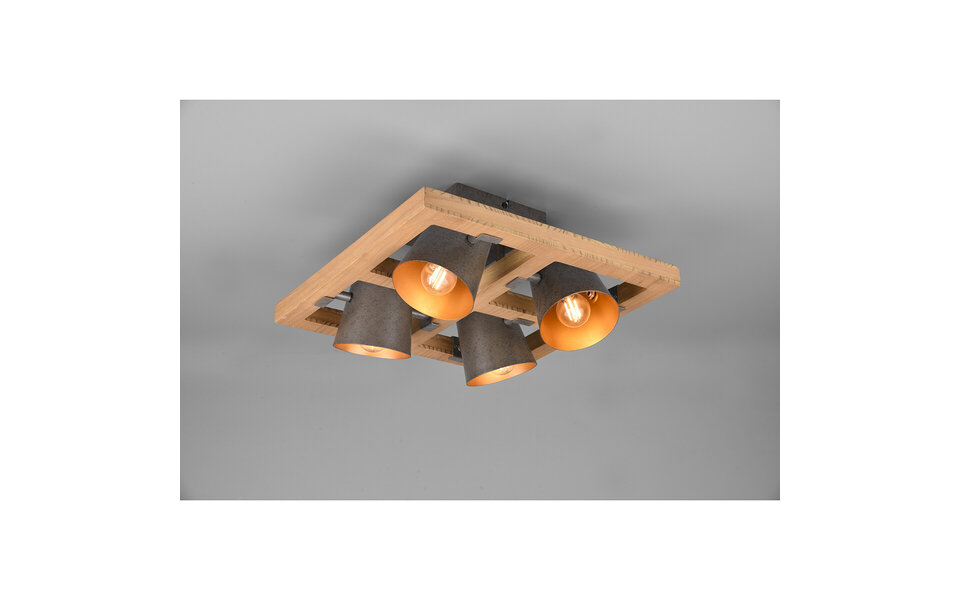 HLW LED LED Ceiling Spotlight - Trion Bimm - E14 Fitting - 4-light - Round - Antique Nickel - Aluminum