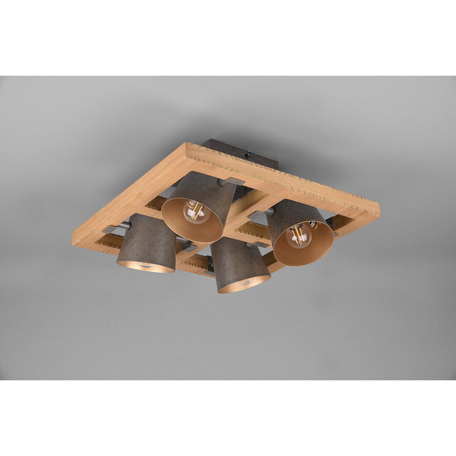 HLW LED LED Ceiling Spotlight - Trion Bimm - E14 Fitting - 4-light - Round - Antique Nickel - Aluminum