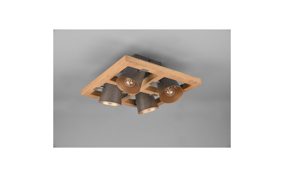 HLW LED LED Ceiling Spotlight - Trion Bimm - E14 Fitting - 4-light - Round - Antique Nickel - Aluminum