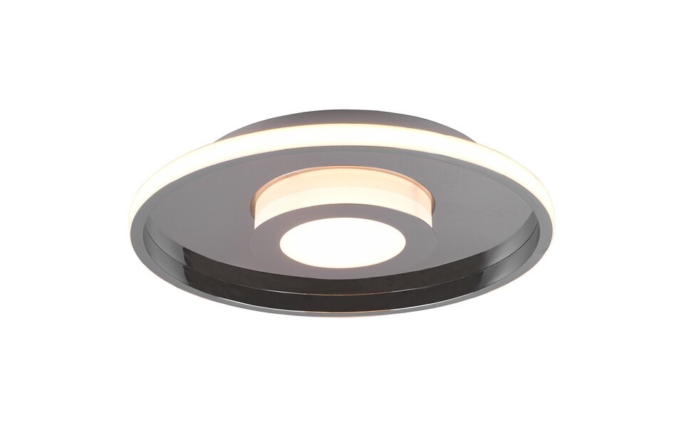 HLW LED LED Plafondlamp - Badkamerlamp - Trion Asmaya - Opbouw Rond 35W - Spatwaterdicht IP44 - Dimbaar - Warm Wit 3000K - Mat Chroom - Aluminium