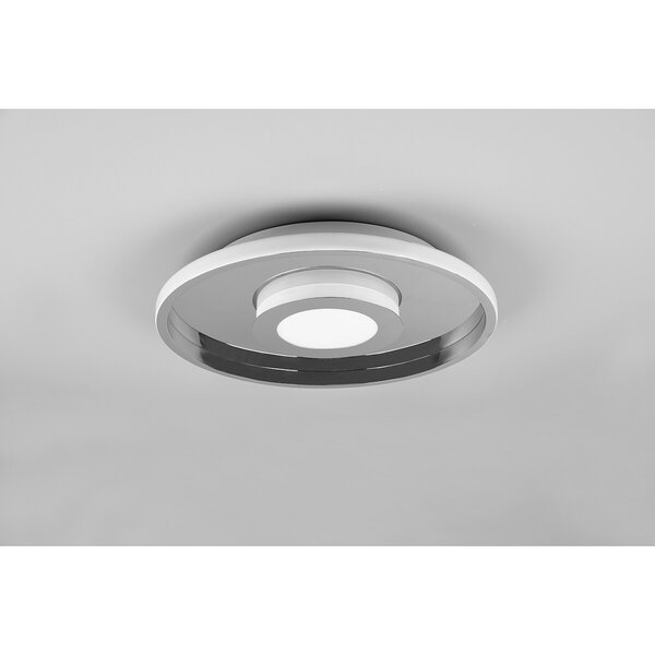 HLW LED LED Plafondlamp - Badkamerlamp - Trion Asmaya - Opbouw Rond 35W - Spatwaterdicht IP44 - Dimbaar - Warm Wit 3000K - Mat Chroom - Aluminium HLW LED LED Plafondlamp - Badkamerlamp - Trion Asmaya - Opbouw Rond 35W - Spatwaterdicht IP44 - Dimbaar - Warm Wit 3000K - Mat Chroom - Aluminium