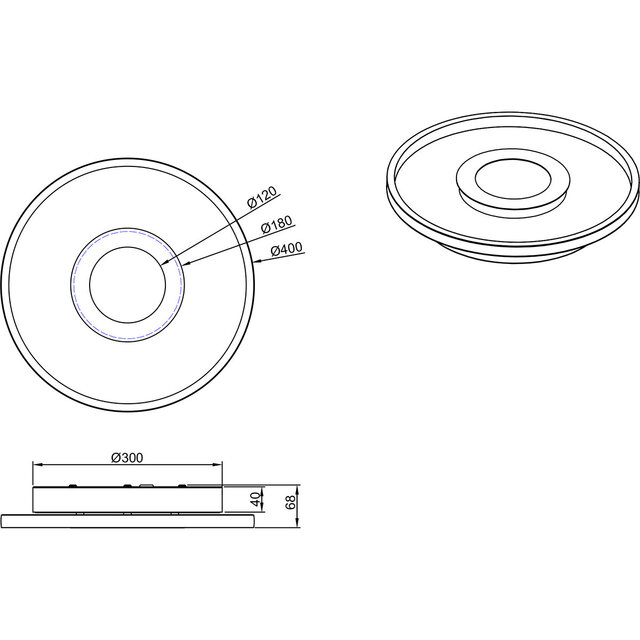 HLW LED LED Ceiling Light - Bathroom Light - Trion Asmaya - Surface Mounted Round 35W - Splashproof IP44 - Dimmable - Warm White 3000K - Matte Chrome - Aluminum HLW LED LED Ceiling Light - Bathroom Light - Trion Asmaya - Surface Mounted Round 35W - Splashproof IP44 - Dimmable - Warm White 3000K - Matte Chrome - Aluminum