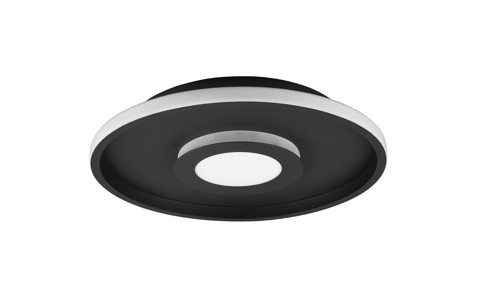 HLW LED LED Ceiling Lamp - Bathroom Lamp - Trion Asmaya - Surface Mounted Round 35W - Splashproof IP44 - Dimmable - Warm White 3000K - Matte Black - Aluminum