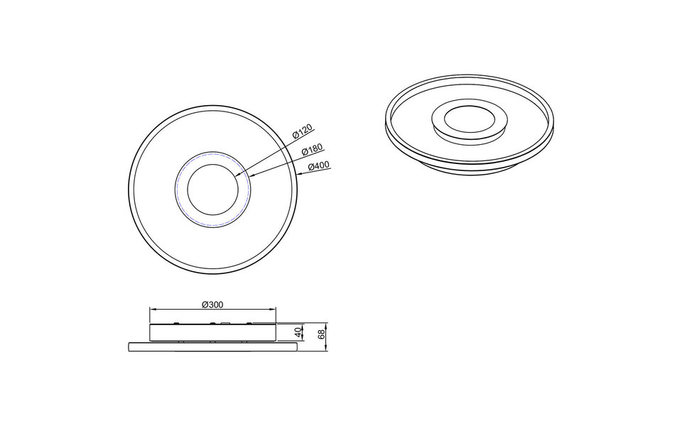 HLW LED LED Plafondlamp - Badkamerlamp - Trion Asmaya - Opbouw Rond 35W - Spatwaterdicht IP44 - Dimbaar - Warm Wit 3000K - Mat Zwart - Aluminium