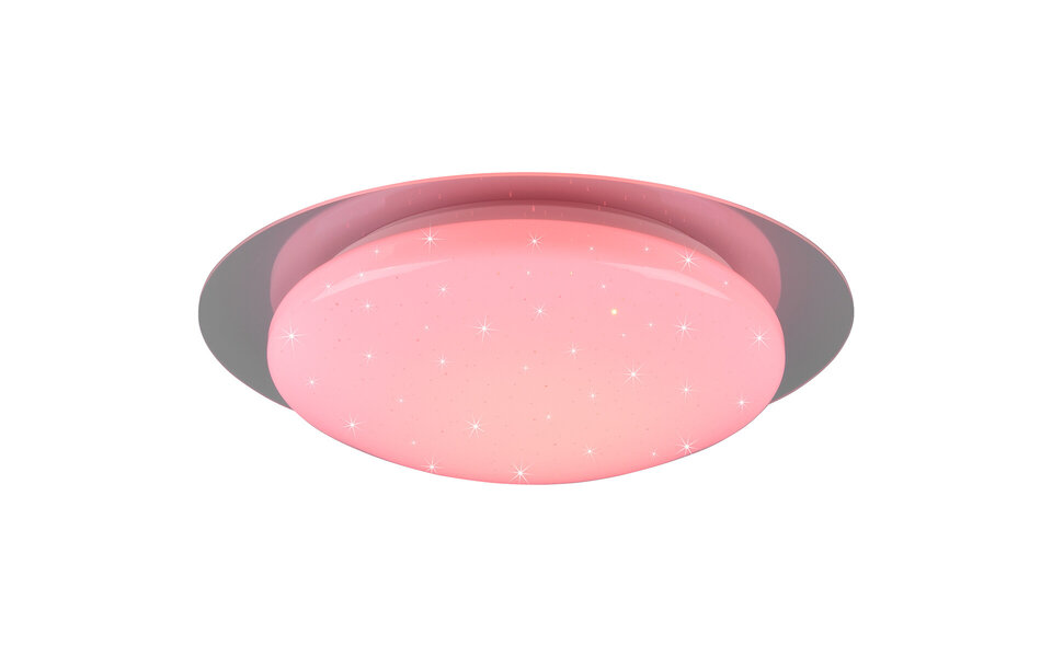 HLW LED LED Ceiling Light - Bathroom Light - Trion Frozen - 12W - RGBW - Dimmable - Remote Control - Star Light - Round - Matte White - Plastic