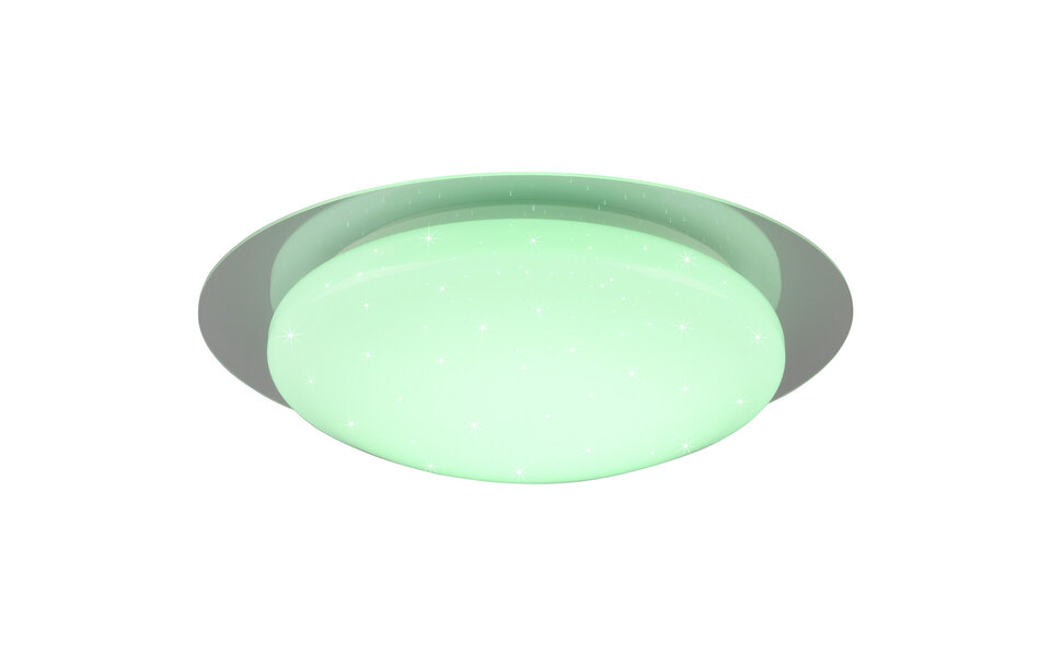 HLW LED LED Ceiling Light - Bathroom Light - Trion Frozen - 12W - RGBW - Dimmable - Remote Control - Star Light - Round - Matte White - Plastic