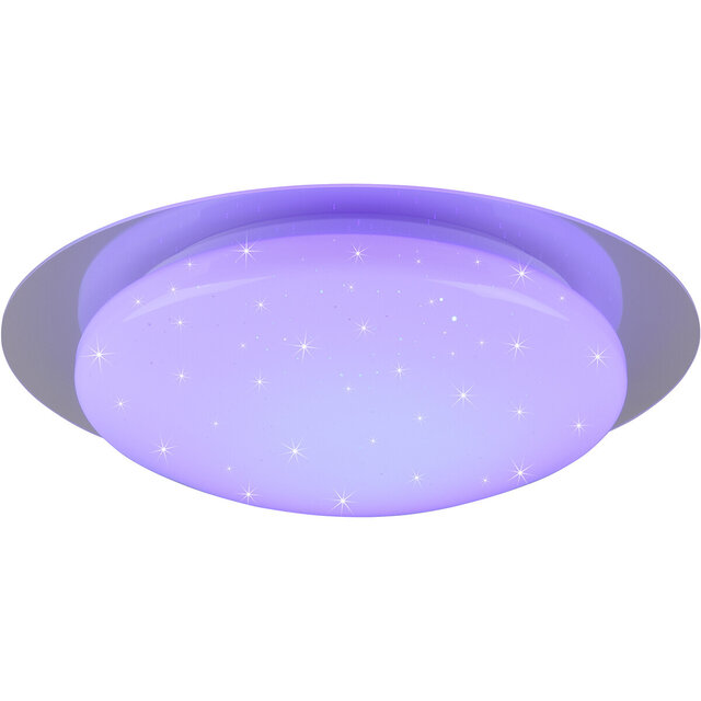 HLW LED LED Plafondlamp - Badkamerlamp - Trion Frozen - 12W - RGBW - Dimbaar - Afstandsbediening - Sterlicht - Rond - Mat Wit - Kunststof