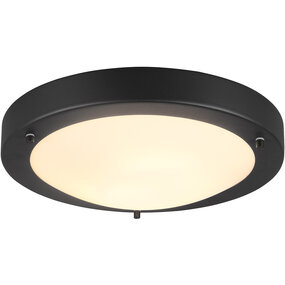 Trion Condi LED Plafondlamp Ø310mm IP44 E27 Mat Zwart Trion Condi LED Plafondlamp Ø310mm IP44 E27 Mat Zwart