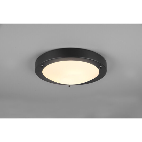 HLW LED LED Plafondlamp - Badkamerlamp - Trion Condi - Opbouw Rond - Spatwaterdicht IP44 - E27 Fitting - Mat Zwart Aluminium - Ø310mm HLW LED LED Plafondlamp - Badkamerlamp - Trion Condi - Opbouw Rond - Spatwaterdicht IP44 - E27 Fitting - Mat Zwart Aluminium - Ø310mm