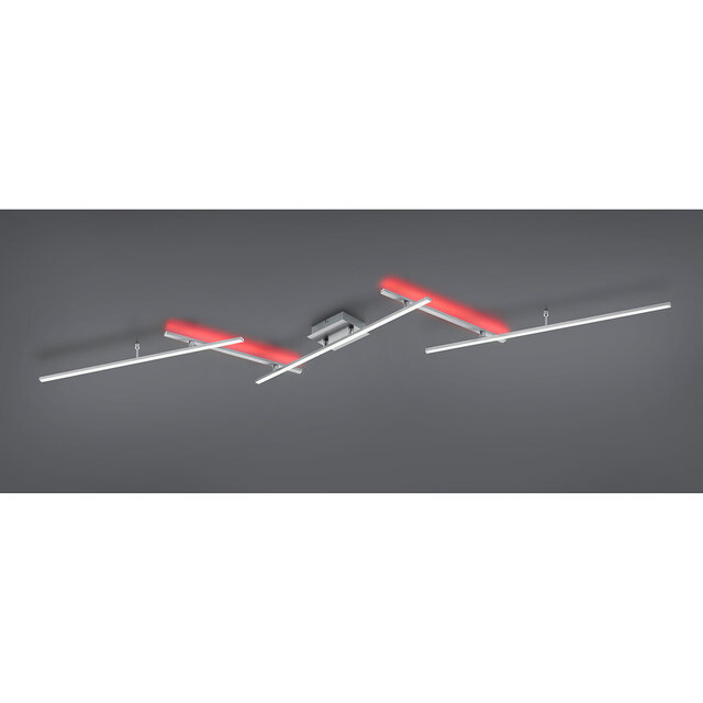 ronde dimbare LED plafondlamp 22W mat nikkel met aanpasbare RGBW kleurtemperatuur