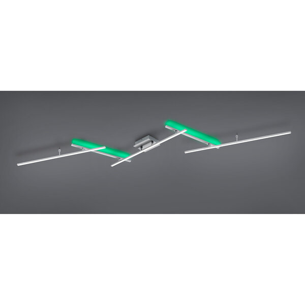 HLW LED LED Plafondlamp - Trion Ardino - 22W - Aanpasbare Kleur - RGBW - Dimbaar - Afstandsbediening - Rechthoek - Mat Nikkel - Aluminium