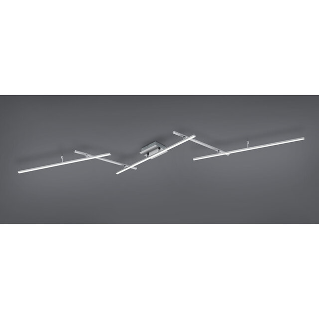 HLW LED LED Ceiling Light - Trion Ardino - 22W - Adjustable Color - RGBW - Dimmable - Remote Control - Rectangular - Matte Nickel - Aluminum