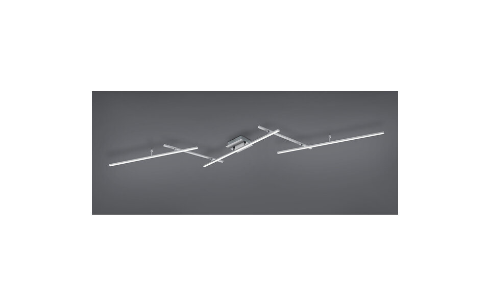 HLW LED LED Ceiling Light - Trion Ardino - 22W - Adjustable Color - RGBW - Dimmable - Remote Control - Rectangular - Matte Nickel - Aluminum