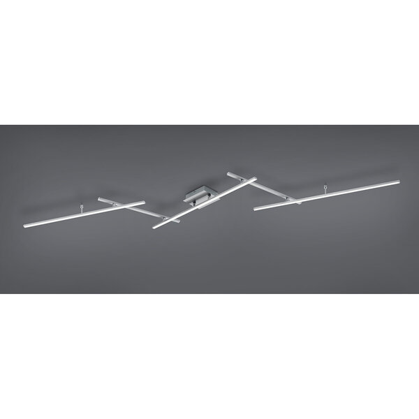 HLW LED LED Plafondlamp - Trion Ardino - 22W - Aanpasbare Kleur - RGBW - Dimbaar - Afstandsbediening - Rechthoek - Mat Nikkel - Aluminium