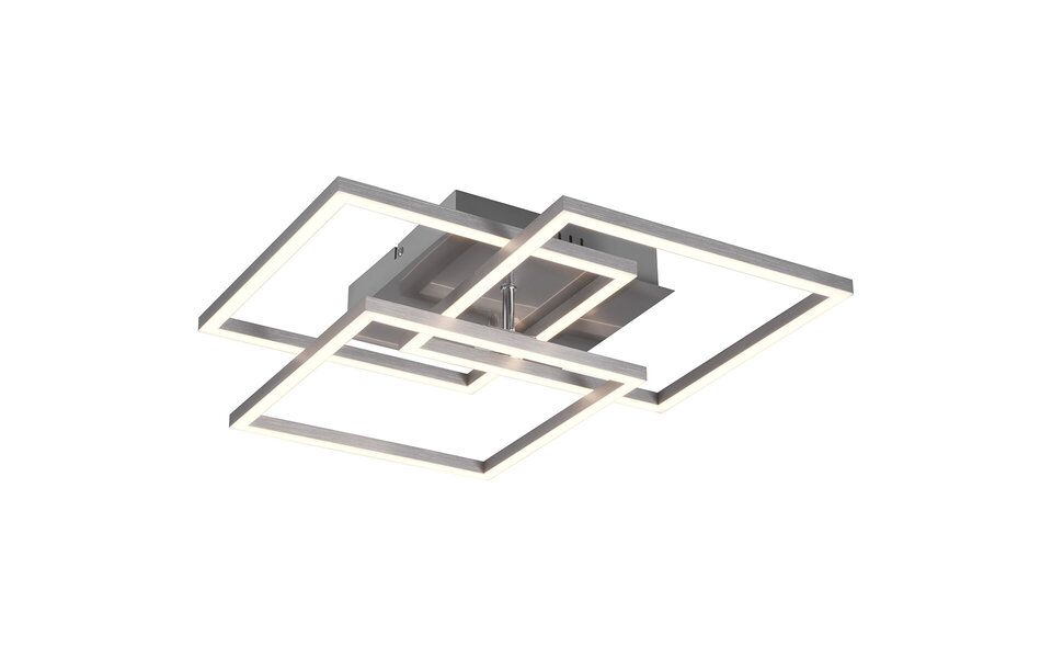 HLW LED LED Ceiling Light - Trion Mibal - 28W - Adjustable Color - Remote Control - Dimmable - Rectangle - Matte Nickel - Aluminum