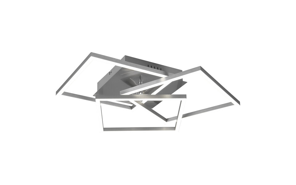 HLW LED LED Plafondlamp - Trion Mibal - 28W - Aanpasbare Kleur - Afstandsbediening - Dimbaar - Rechthoek - Mat Nikkel - Aluminium