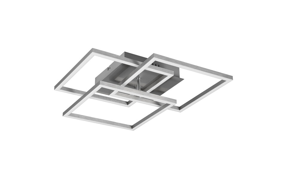 HLW LED LED Ceiling Light - Trion Mibal - 28W - Adjustable Color - Remote Control - Dimmable - Rectangle - Matte Nickel - Aluminum