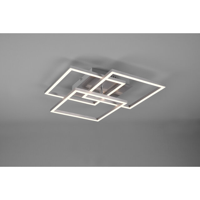 HLW LED LED Ceiling Light - Trion Mibal - 28W - Adjustable Color - Remote Control - Dimmable - Rectangle - Matte Nickel - Aluminum