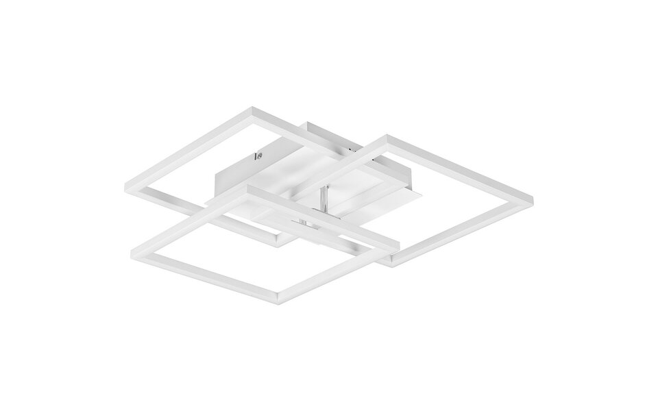HLW LED LED Plafondlamp - Trion Mibal - 28W - Aanpasbare Kleur - Afstandsbediening - Dimbaar - Rechthoek - Mat Wit - Aluminium