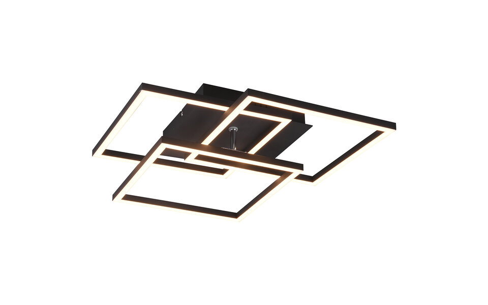 HLW LED LED Ceiling Lamp - Trion Mibal - 28W - Adjustable Color - Remote Control - Dimmable - Rectangle - Matte Black - Aluminum HLW LED LED Ceiling Lamp - Trion Mibal - 28W - Adjustable Color - Remote Control - Dimmable - Rectangle - Matte Black - Aluminum
