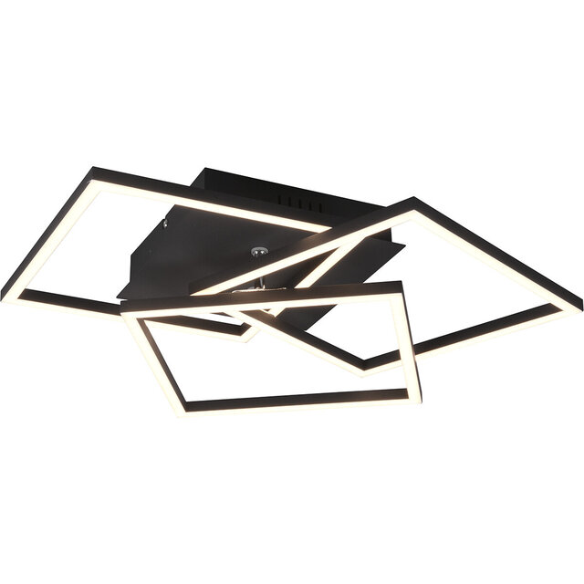 Mat zwarte ronde LED plafondlamp 28W dimbaar met verstelbare kleurtemperatuur en 3200 lumen lichtopbrengst Mat zwarte ronde LED plafondlamp 28W dimbaar met verstelbare kleurtemperatuur en 3200 lumen lichtopbrengst