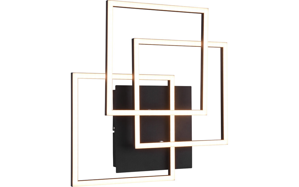 HLW LED LED Plafondlamp - Trion Mibal - 28W - Aanpasbare Kleur - Afstandsbediening - Dimbaar - Rechthoek - Mat Zwart - Aluminium