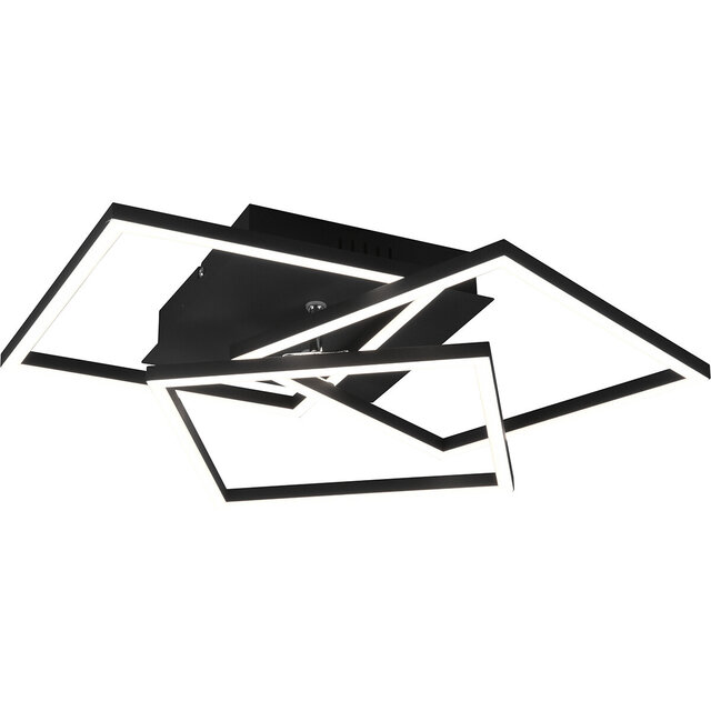 HLW LED LED Ceiling Lamp - Trion Mibal - 28W - Adjustable Color - Remote Control - Dimmable - Rectangle - Matte Black - Aluminum HLW LED LED Ceiling Lamp - Trion Mibal - 28W - Adjustable Color - Remote Control - Dimmable - Rectangle - Matte Black - Aluminum