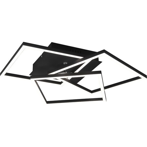 HLW LED LED Plafondlamp - Trion Mibal - 28W - Aanpasbare Kleur - Afstandsbediening - Dimbaar - Rechthoek - Mat Zwart - Aluminium HLW LED LED Plafondlamp - Trion Mibal - 28W - Aanpasbare Kleur - Afstandsbediening - Dimbaar - Rechthoek - Mat Zwart - Aluminium