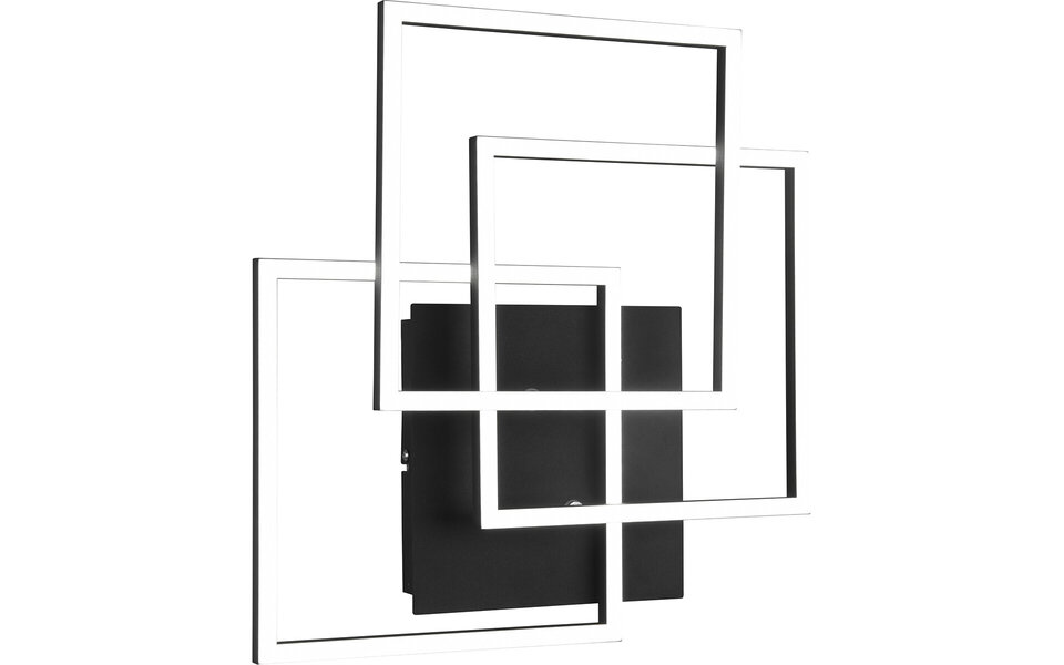 HLW LED LED Plafondlamp - Trion Mibal - 28W - Aanpasbare Kleur - Afstandsbediening - Dimbaar - Rechthoek - Mat Zwart - Aluminium