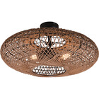 HLW LED LED Plafondlamp - Plafondverlichting - Trion Hetra - E27 Fitting - 2-lichts - Rond - Mat Zwart - Aluminium