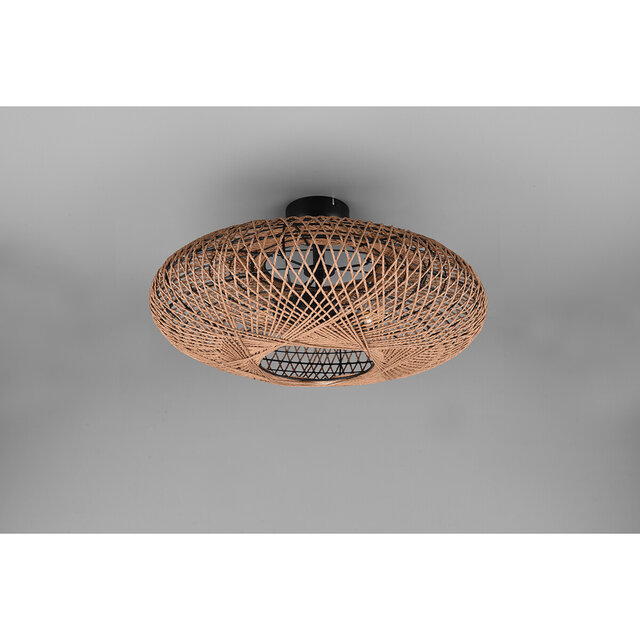 HLW LED LED Plafondlamp - Plafondverlichting - Trion Hetra - E27 Fitting - 2-lichts - Rond - Mat Zwart - Aluminium