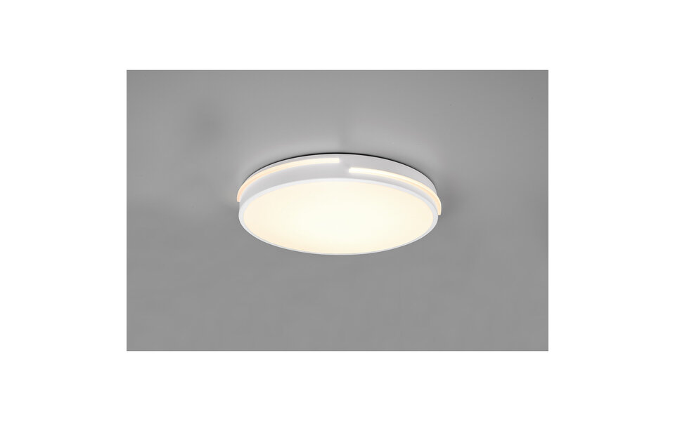 HLW LED LED Ceiling Lamp - Ceiling Lighting - Trion Tocomo - 24W - Dimmable - Adjustable Color - Remote Control - Round - Matte White - Aluminum
