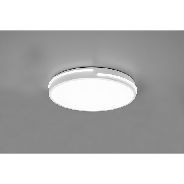 HLW LED LED Ceiling Lamp - Ceiling Lighting - Trion Tocomo - 24W - Dimmable - Adjustable Color - Remote Control - Round - Matte White - Aluminum